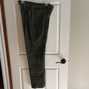 Women’s Olive Green Thin Corduroy Pants